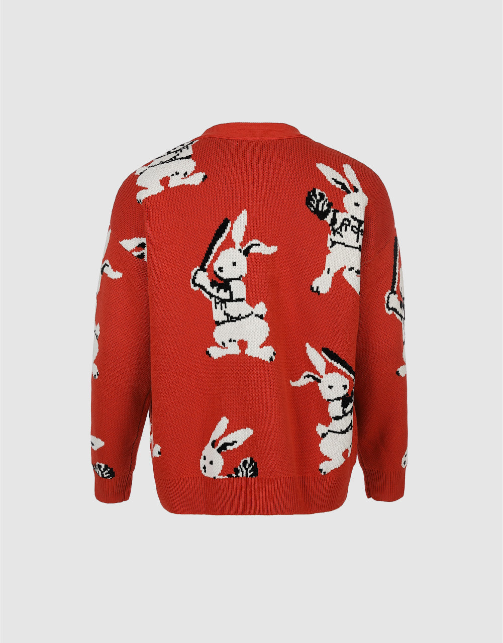 Bunny Pattern Knitted Cardigan