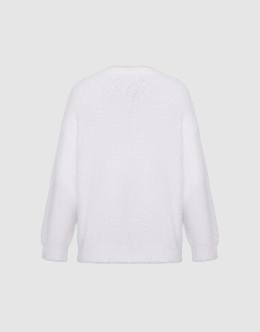 Fluffy Bunny Print Knit Sweatshirt
