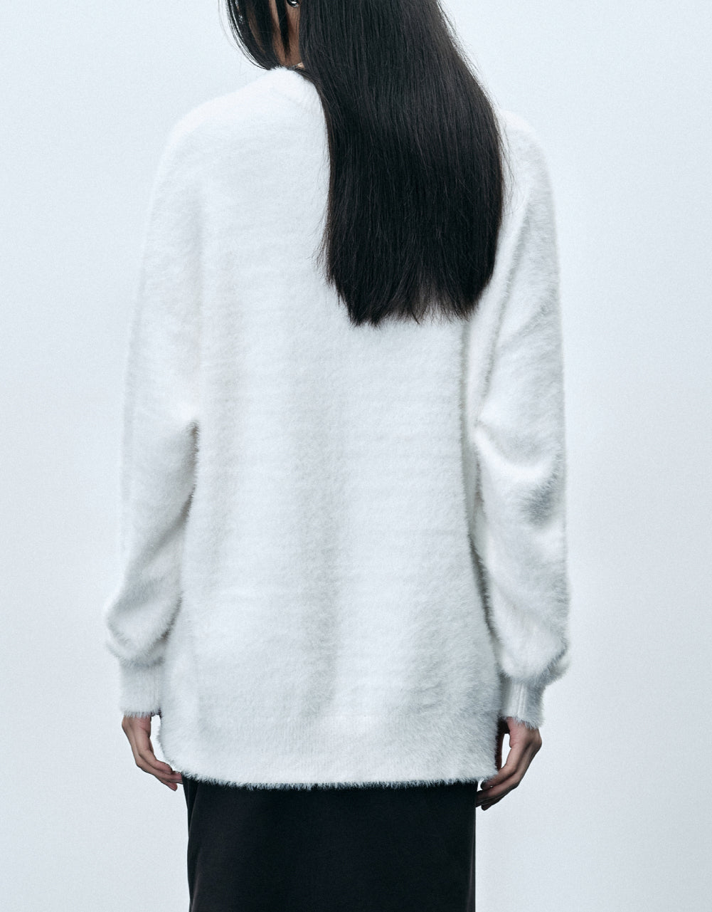 Fluffy Bunny Print Knit Sweatshirt