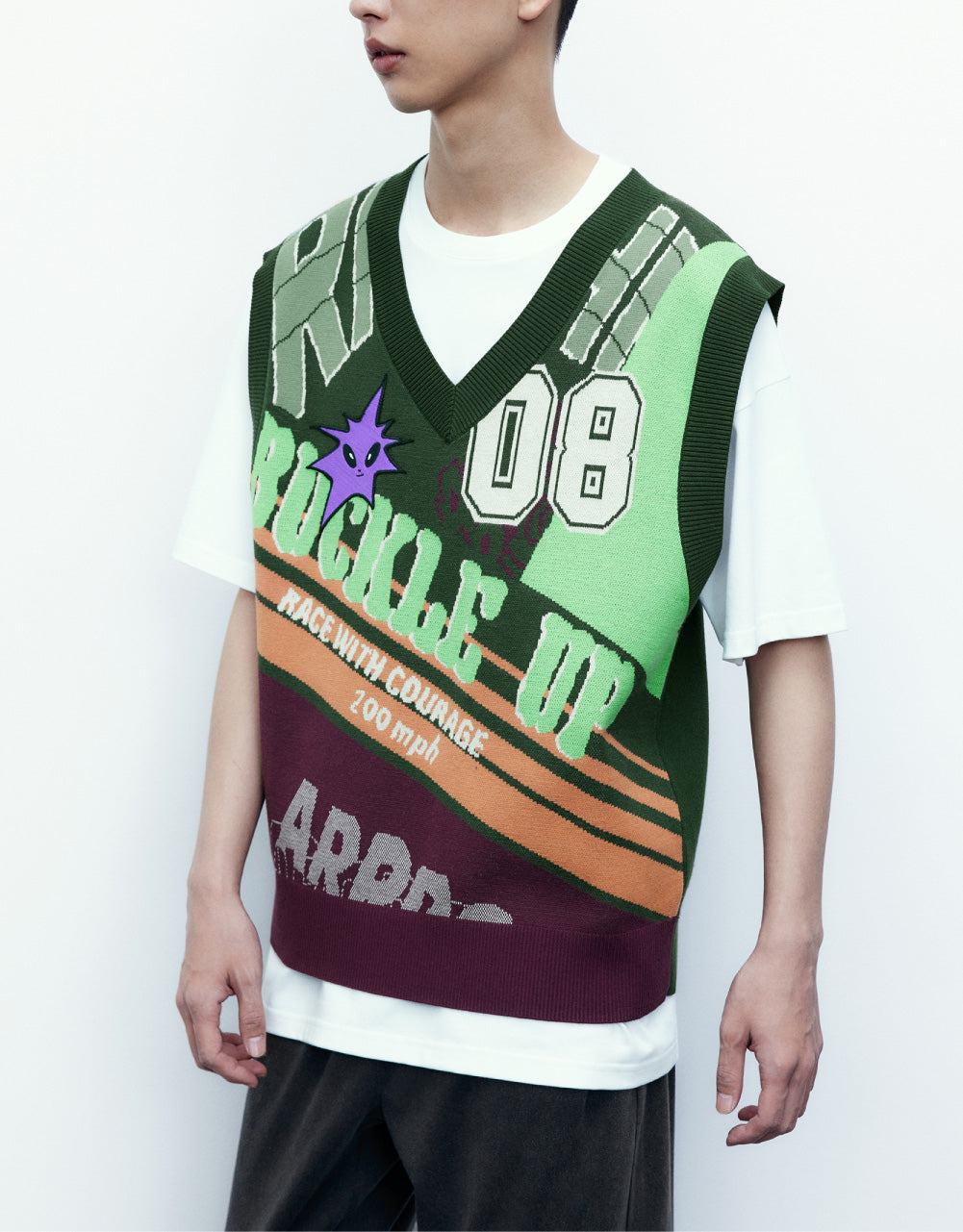 Racer V-Neck Knitted Vest