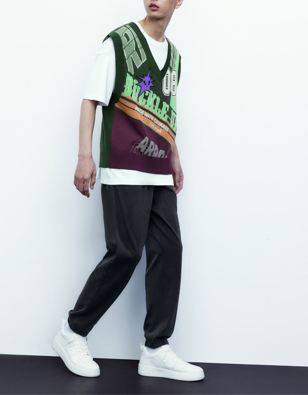 Racer V-Neck Knitted Vest