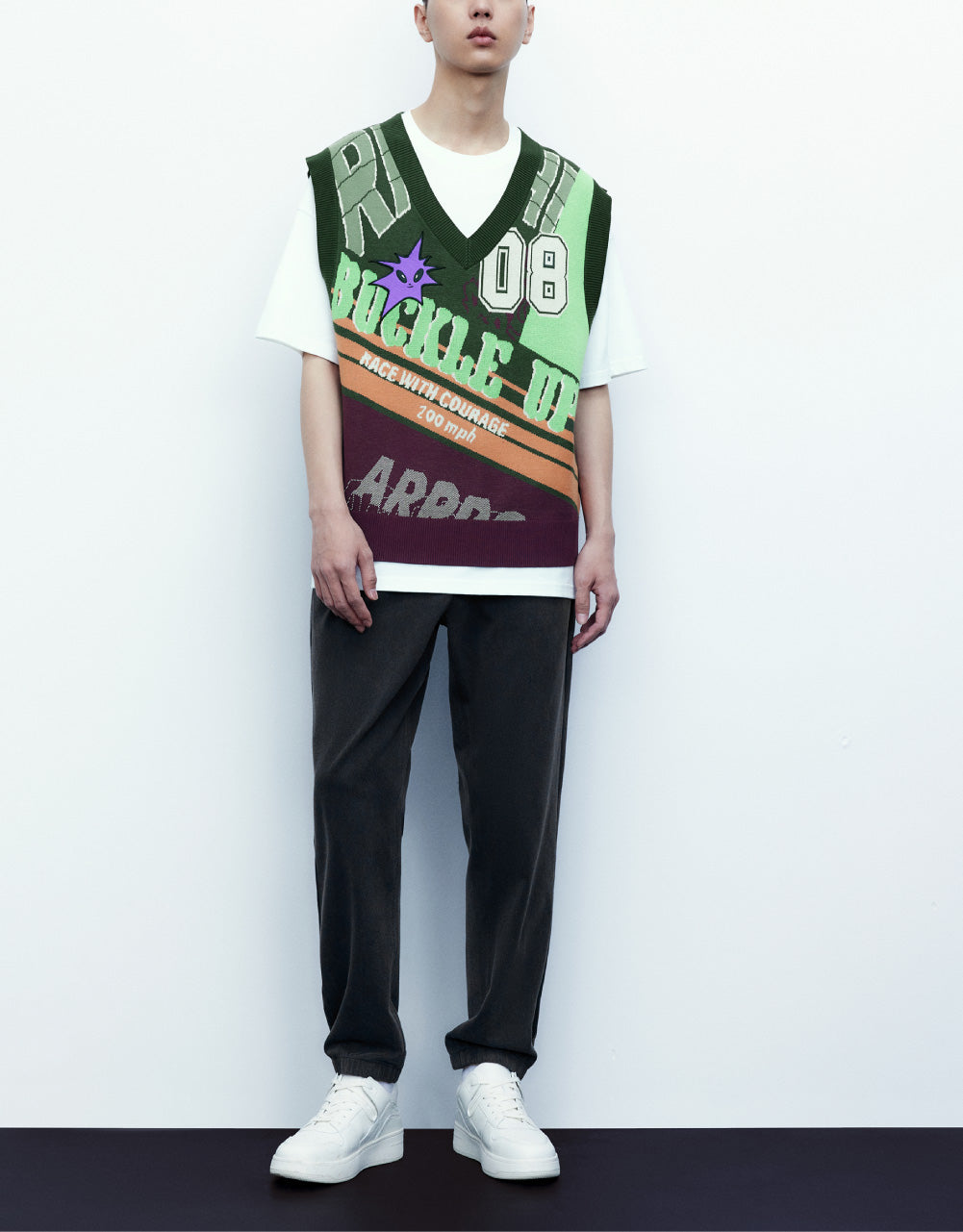 Racer V-Neck Knitted Vest
