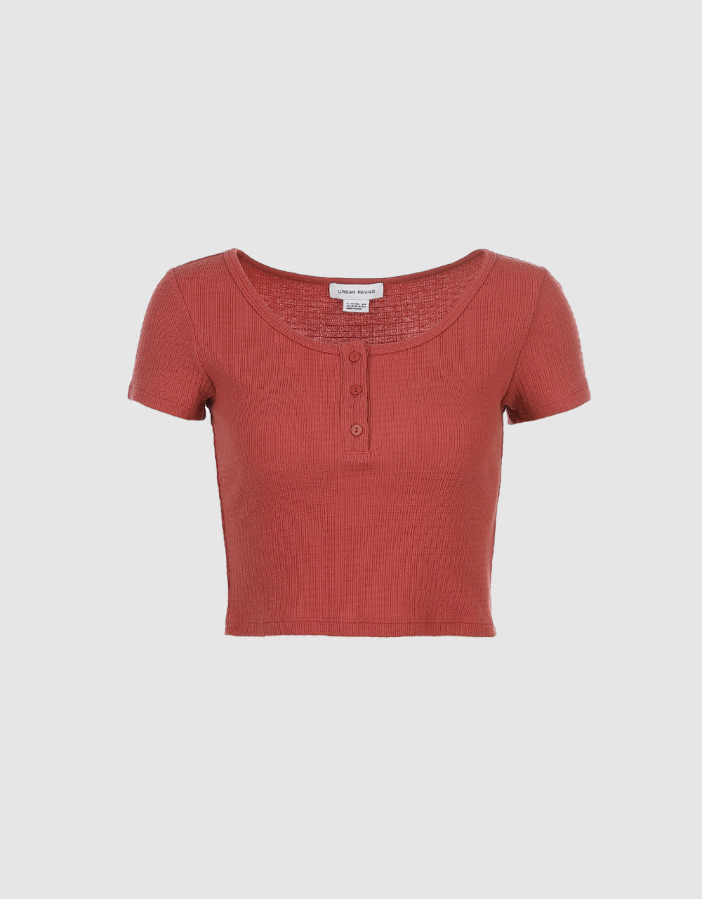 Half Button Crew Neck T-Shirt