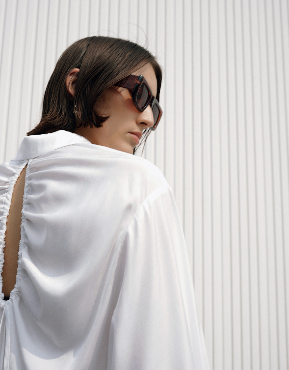 Drop Shoulder Sleeve Shirt Collar Jacket