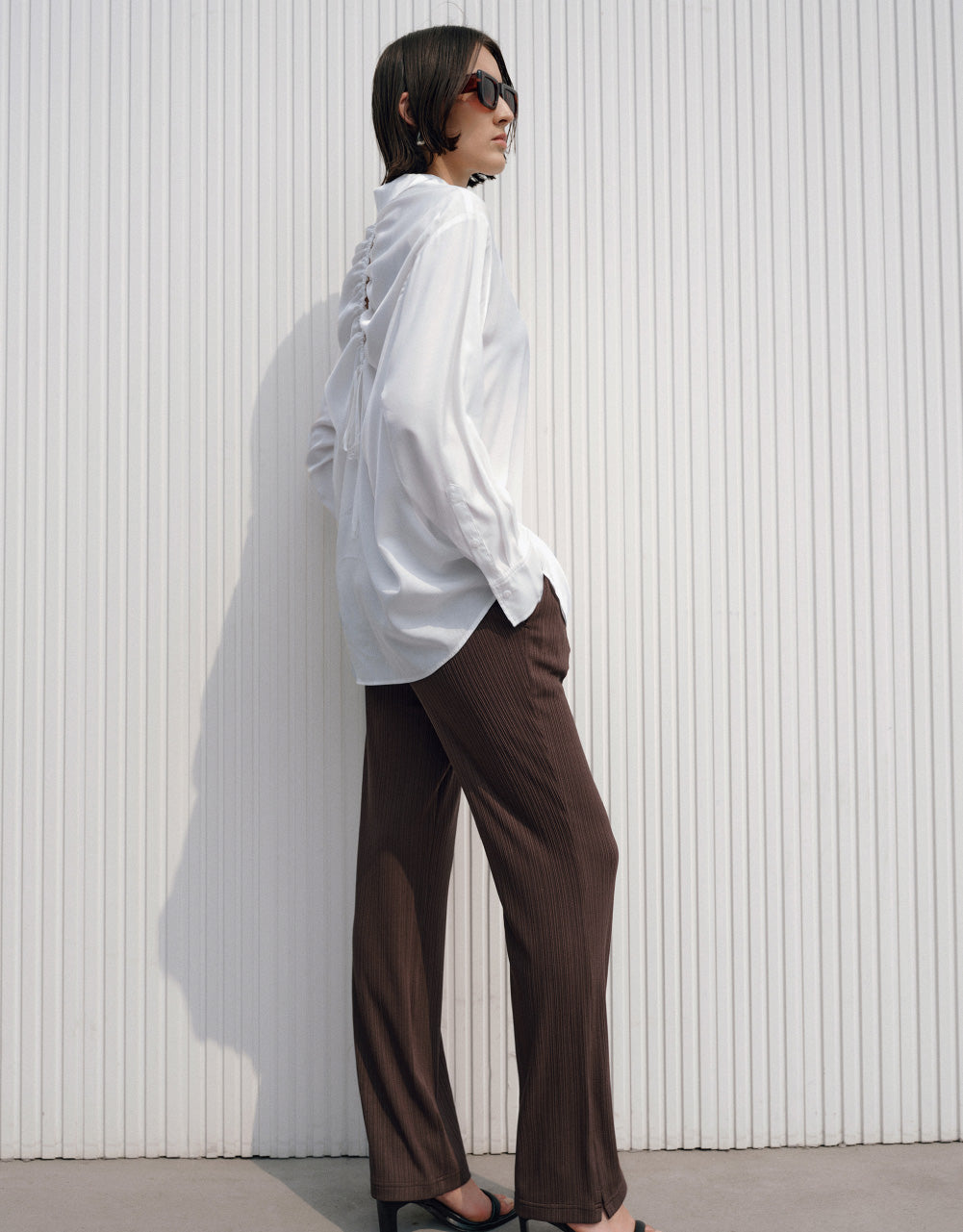 Drop Shoulder Sleeve Shirt Collar Jacket