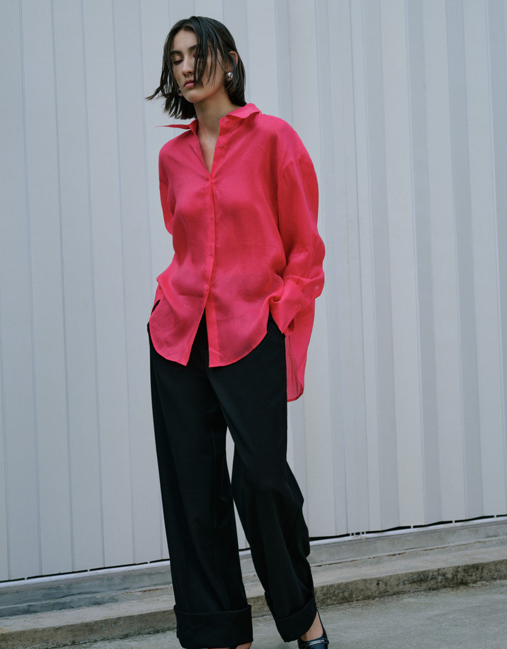 Thin Button Up Loose Shirt