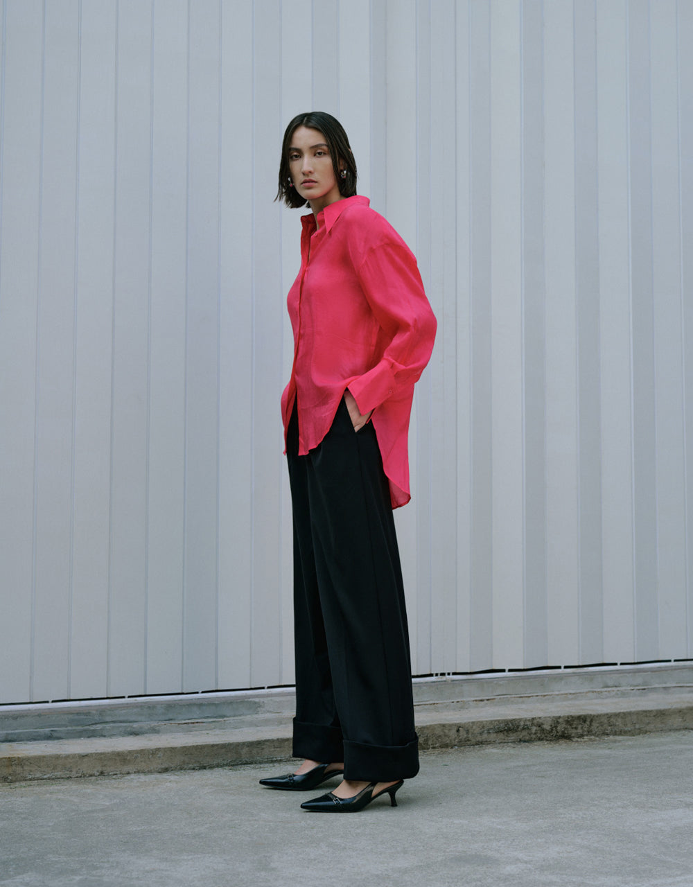 Thin Button Up Loose Shirt