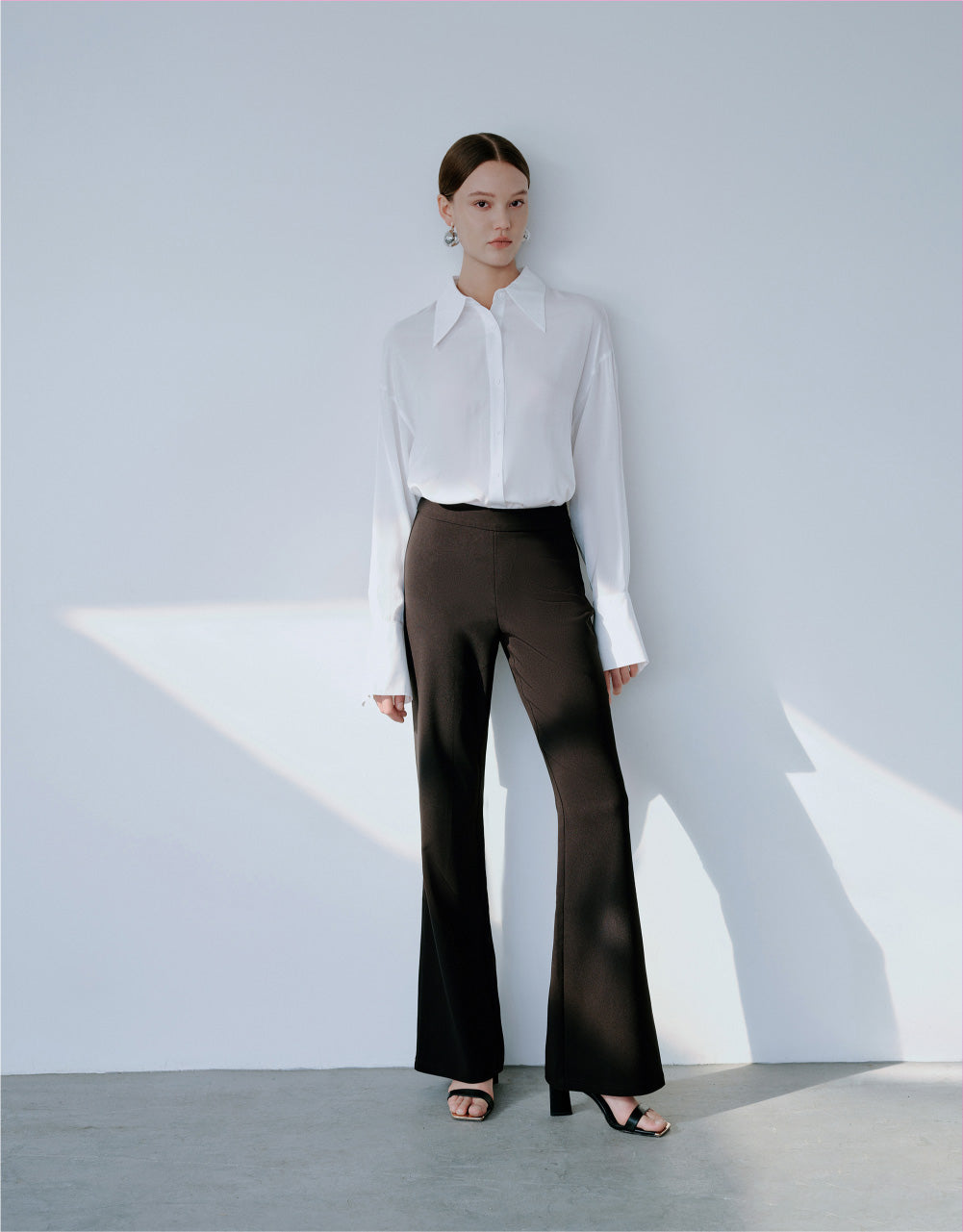 Drop Shoulder Sleeve Lapel Shirt