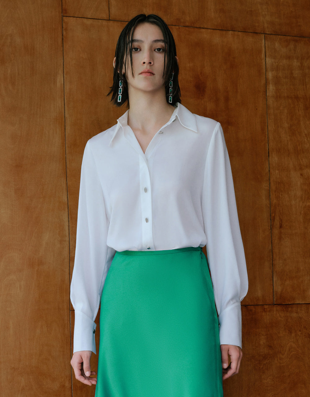 Silk Effect Straight Shirt