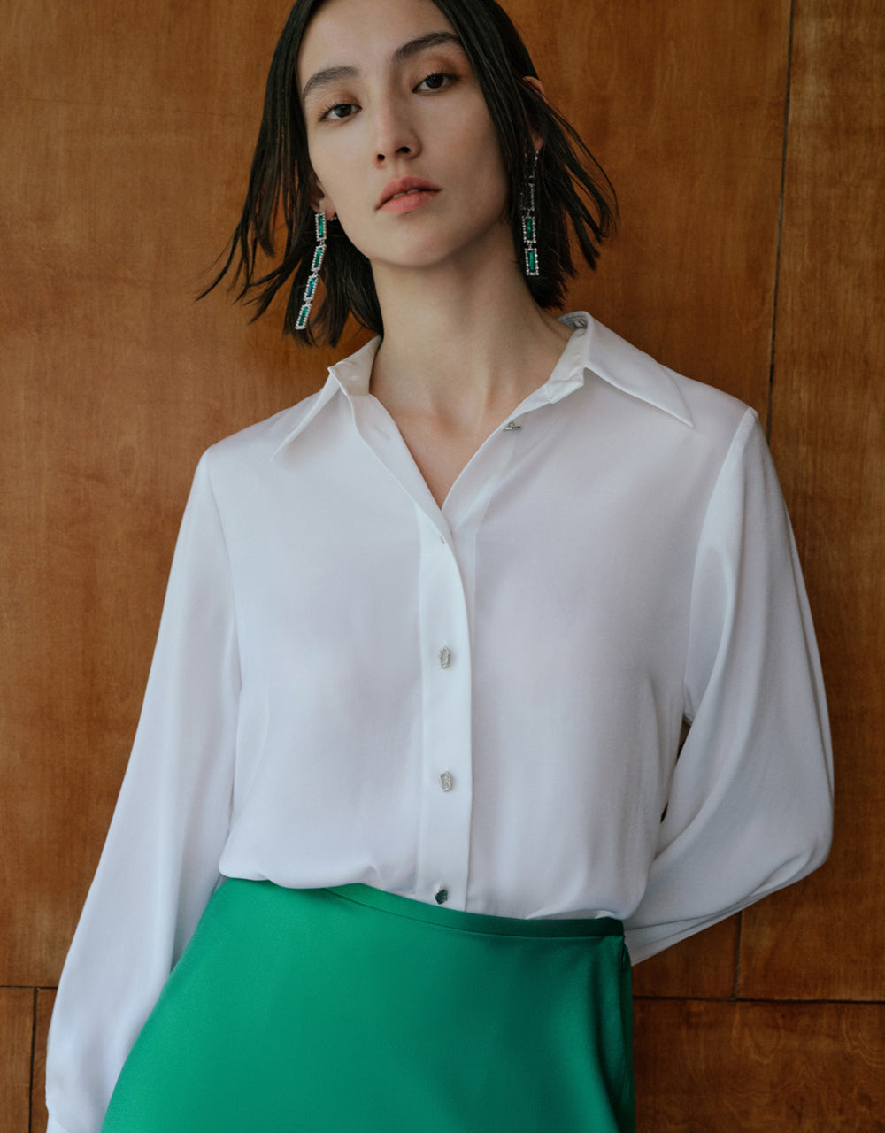 Silk Effect Straight Shirt