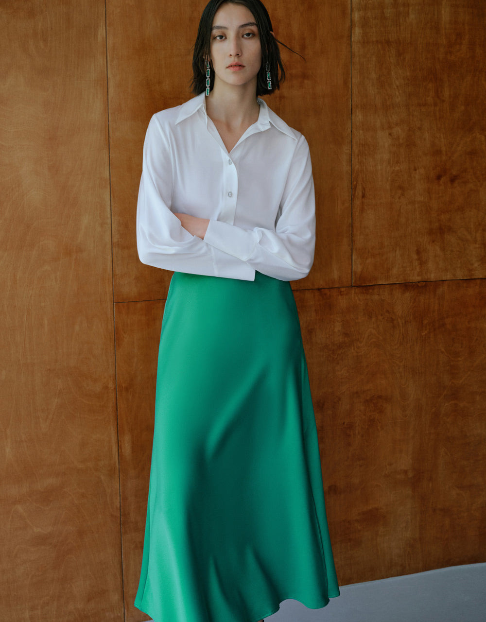 Silk Effect Straight Shirt