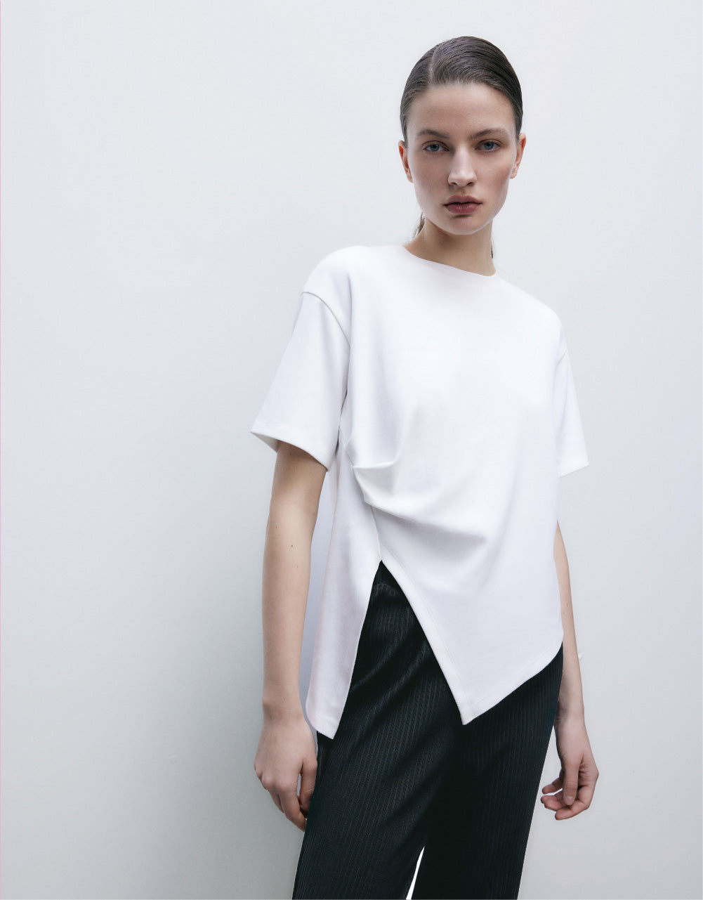Asymmetric Crew Neck T-Shirt