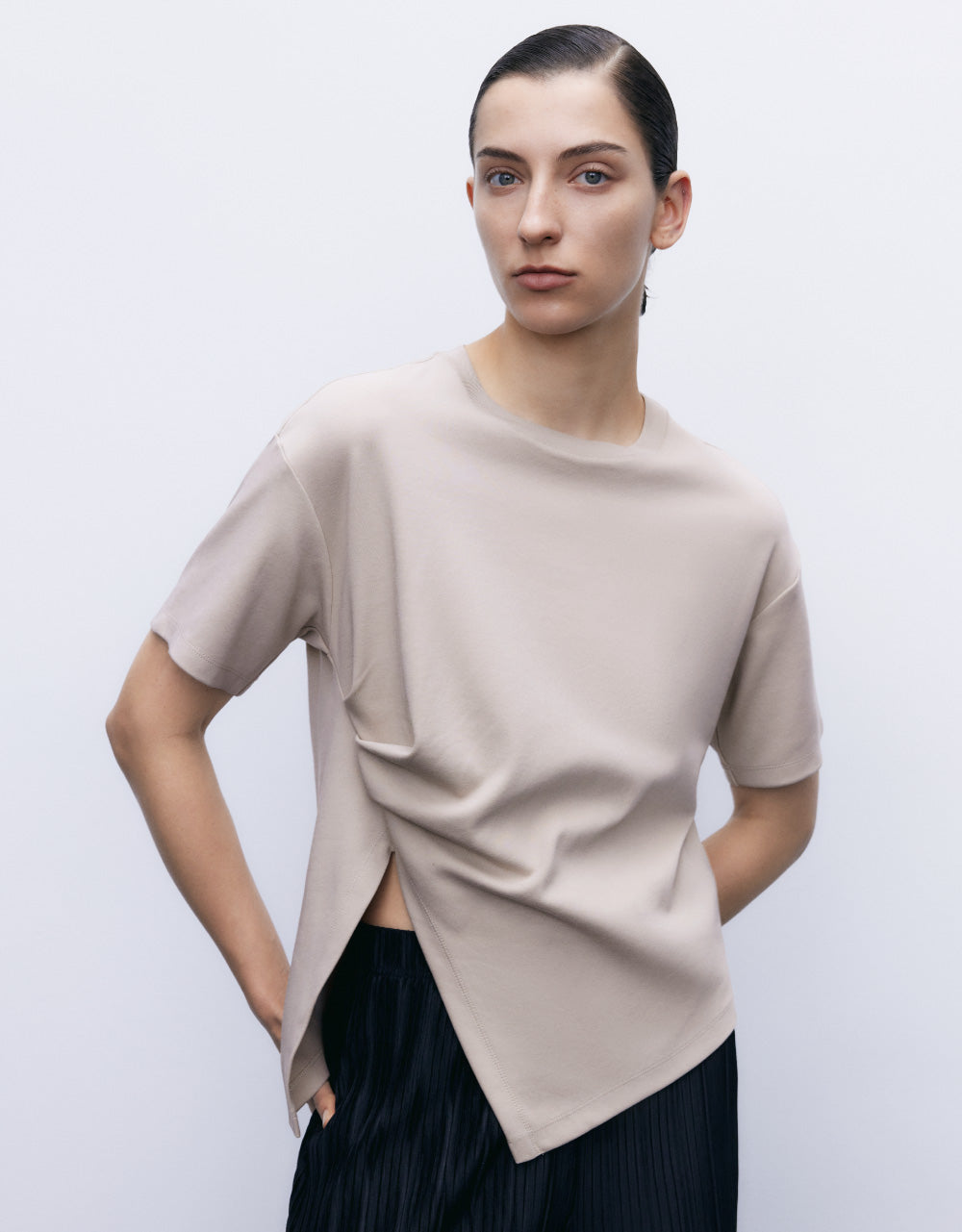 Asymmetric Crew Neck T-Shirt