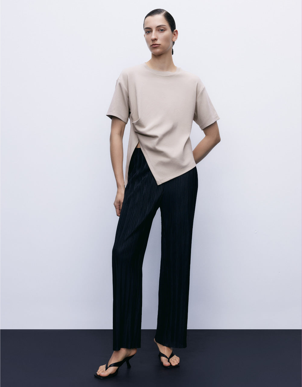 Asymmetric Crew Neck T-Shirt