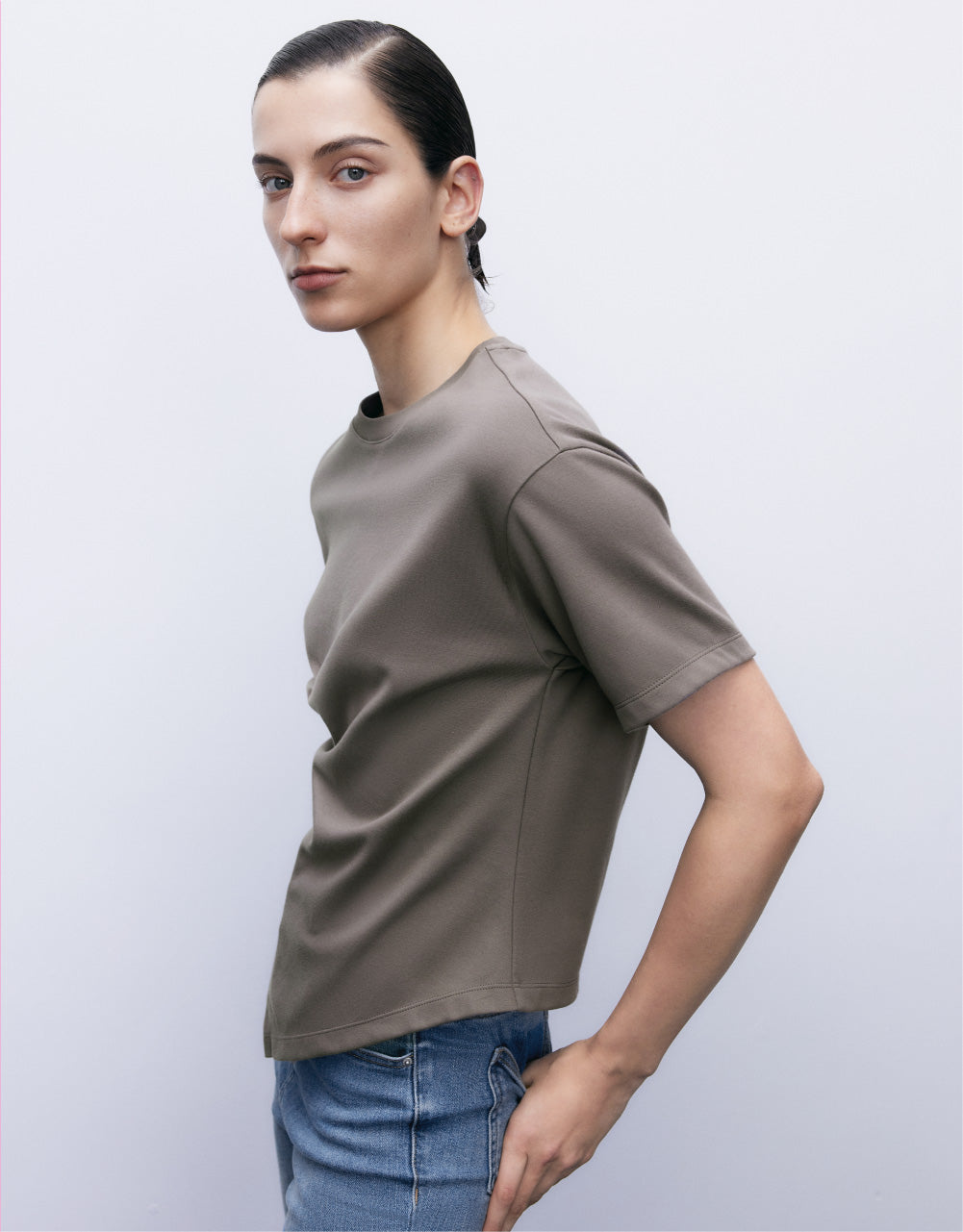 Asymmetric Crew Neck T-Shirt