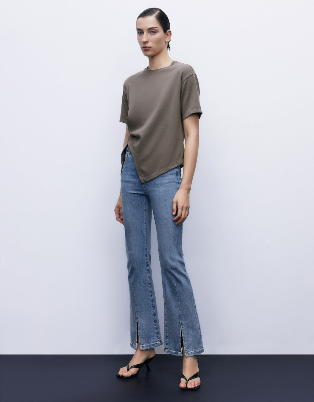 Asymmetric Crew Neck T-Shirt