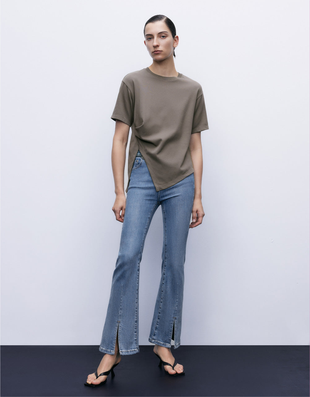 Asymmetric Crew Neck T-Shirt