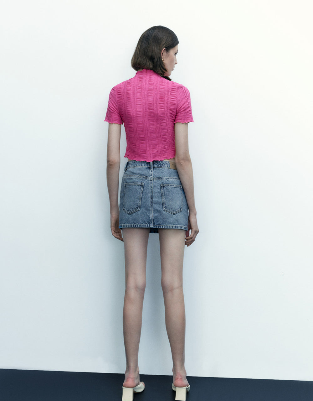 Shirred Skinny T-Shirt