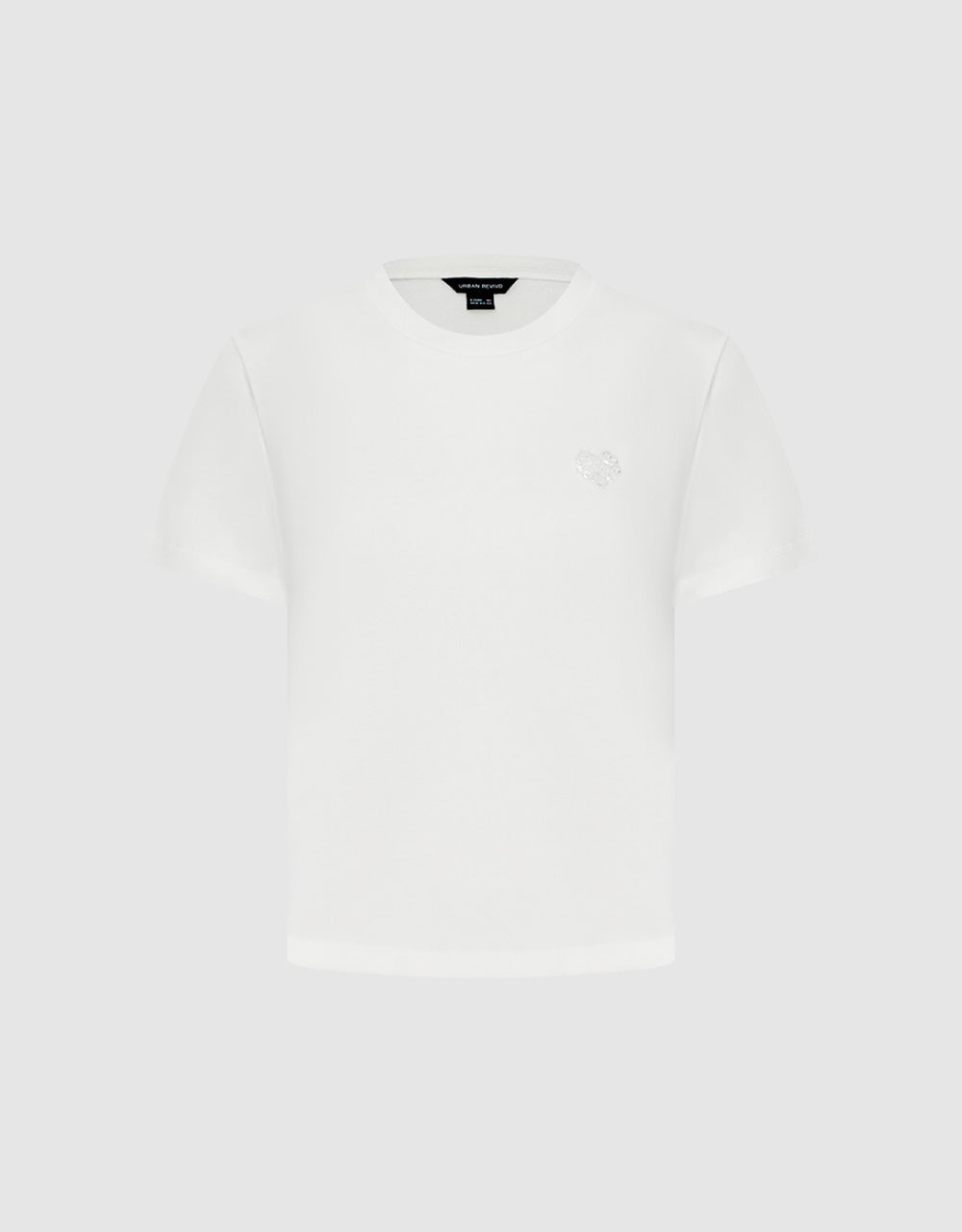 Heart Decor Crew Neck T-Shirt