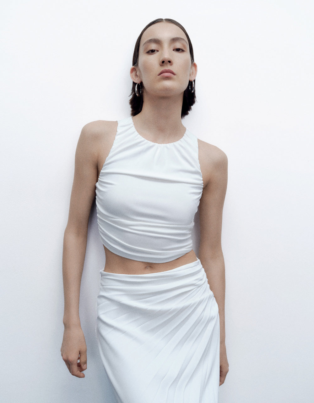 Ruched Cropped Tank Top