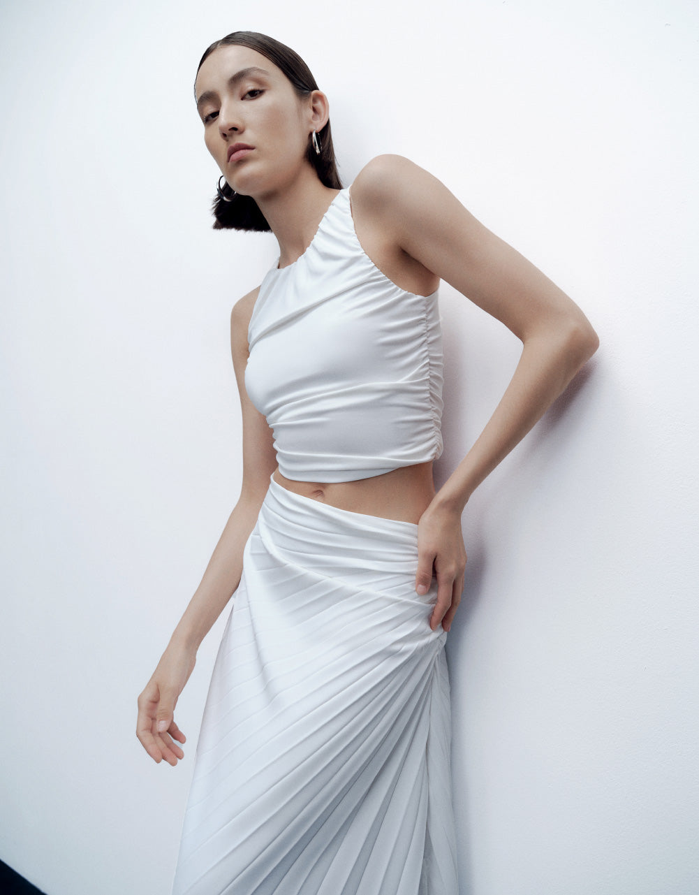 Ruched Cropped Tank Top