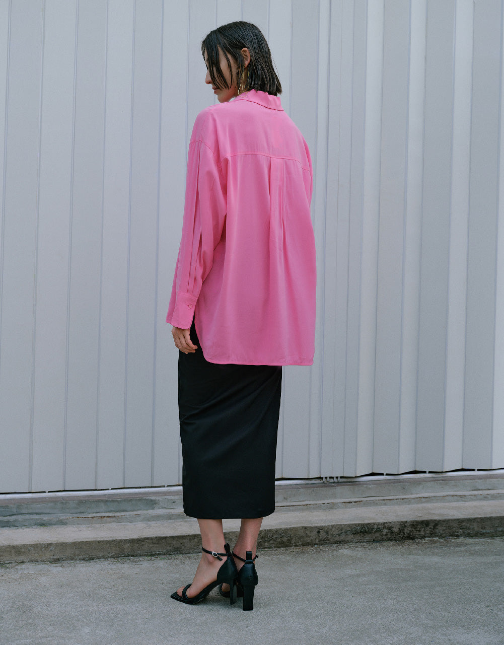 Ruched Skinny-Fit Wrap Skirt