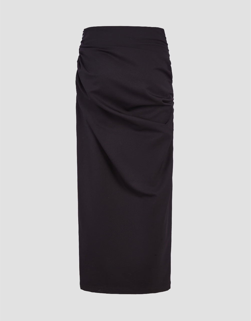 Ruched Skinny-Fit Wrap Skirt