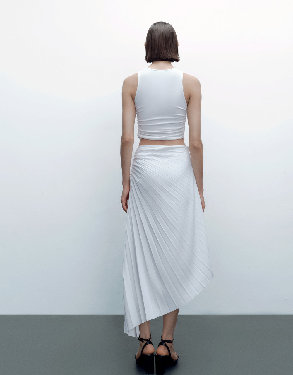 Asymmetric Ruched Skirt