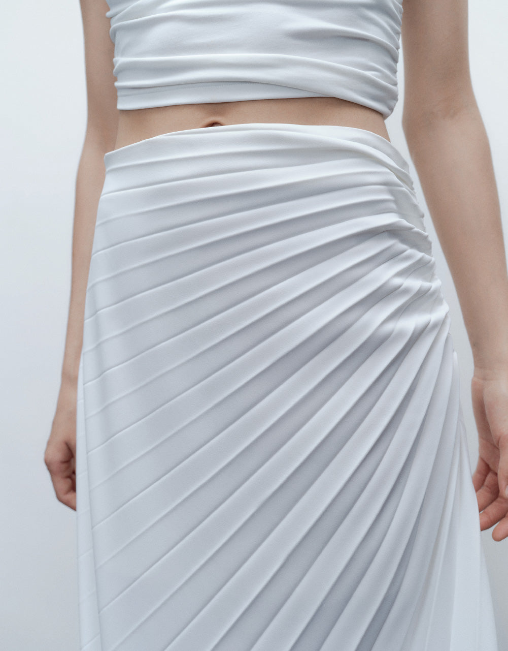 Asymmetric Ruched Skirt