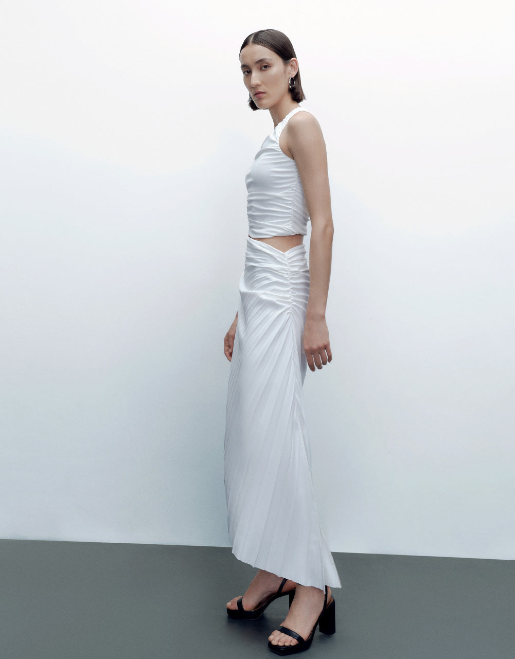 Asymmetric Ruched Skirt