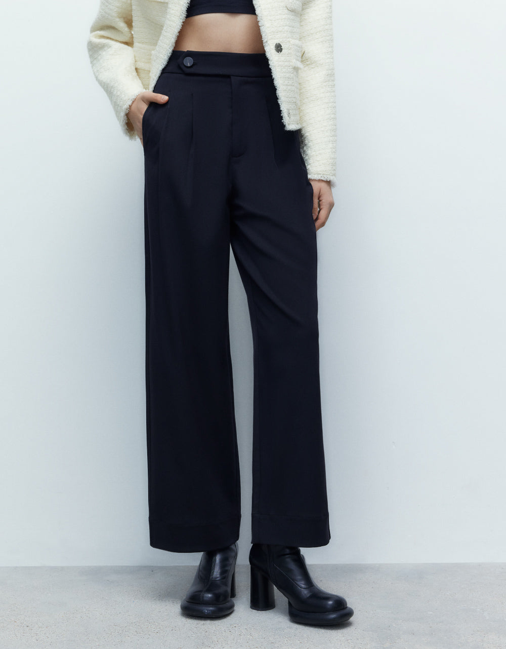 High Waist Straight Pants