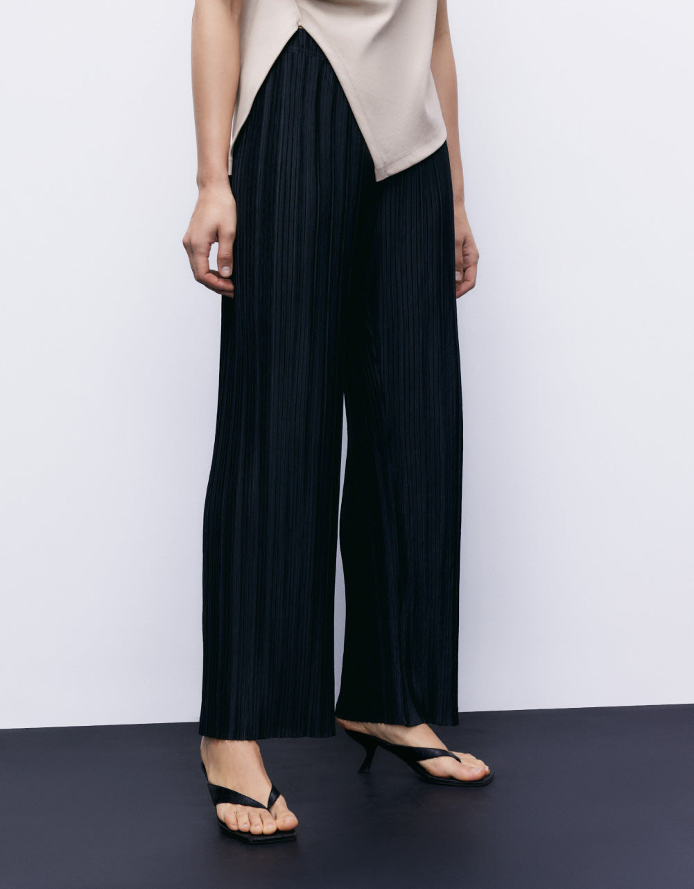 Thin Mid-Waist Straight Pants