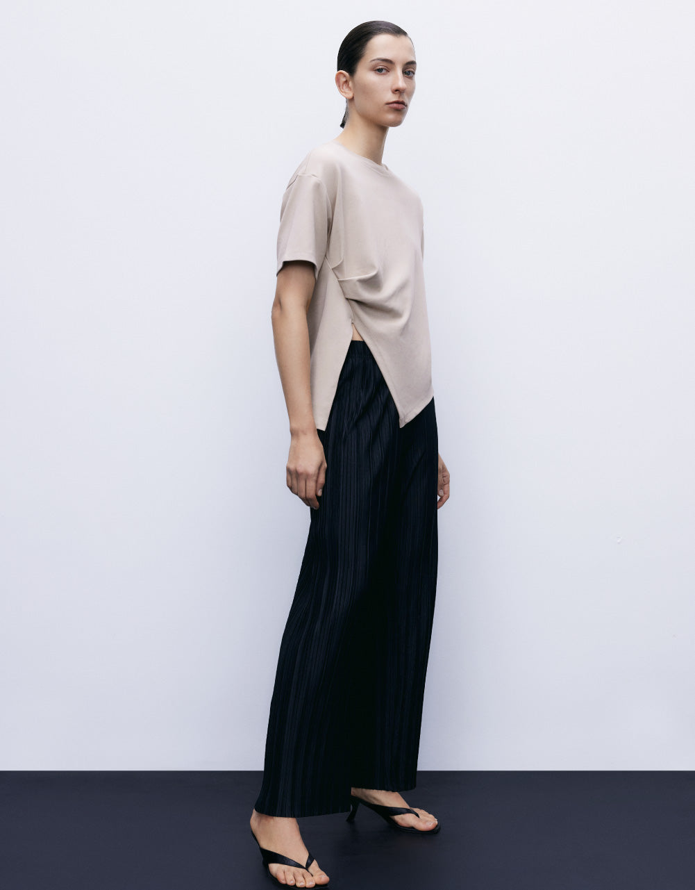 Thin Mid-Waist Straight Pants