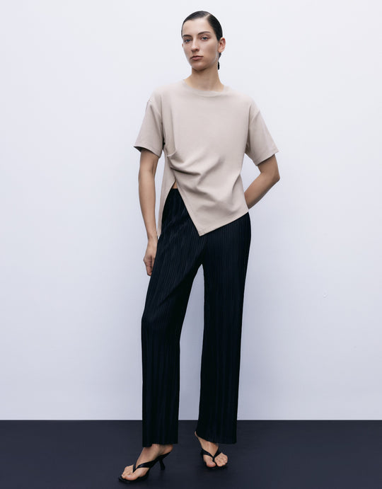 Thin Mid-Waist Straight Pants