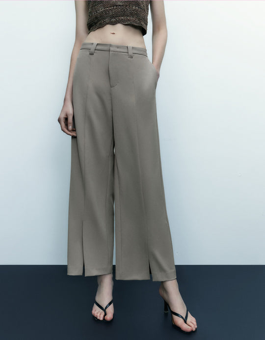 Mid-Waist Straight Pants