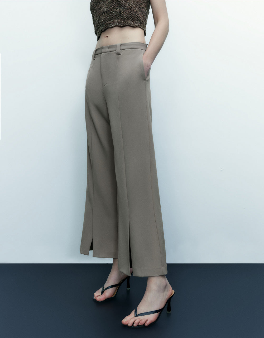 Mid-Waist Straight Pants