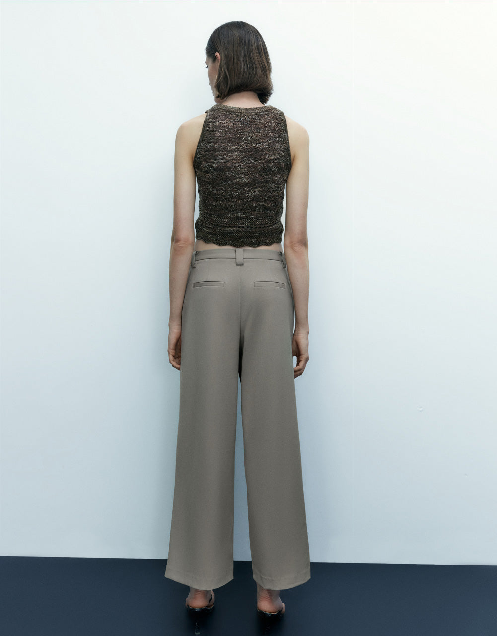 Mid-Waist Straight Pants