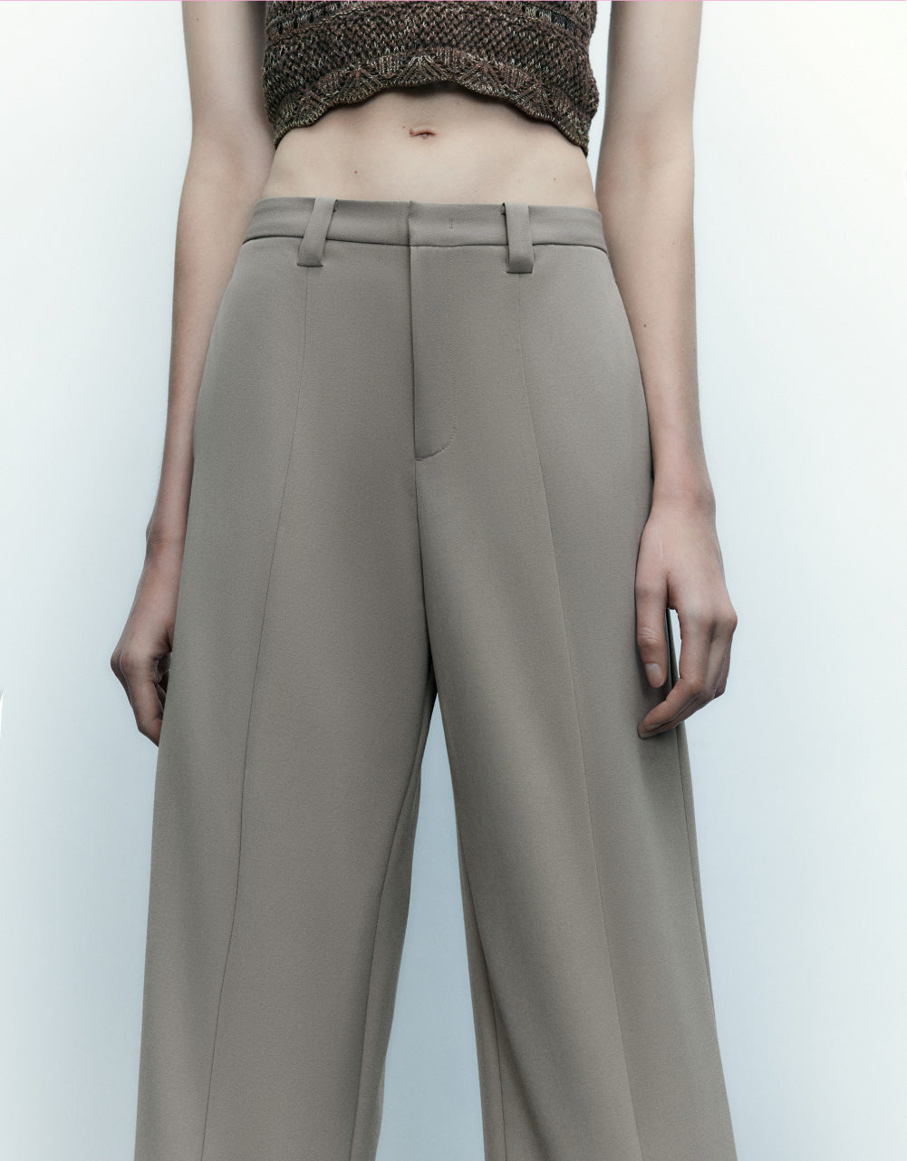 Mid-Waist Straight Pants