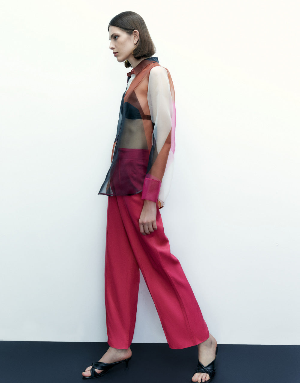 Mid-Waist Straight Pants