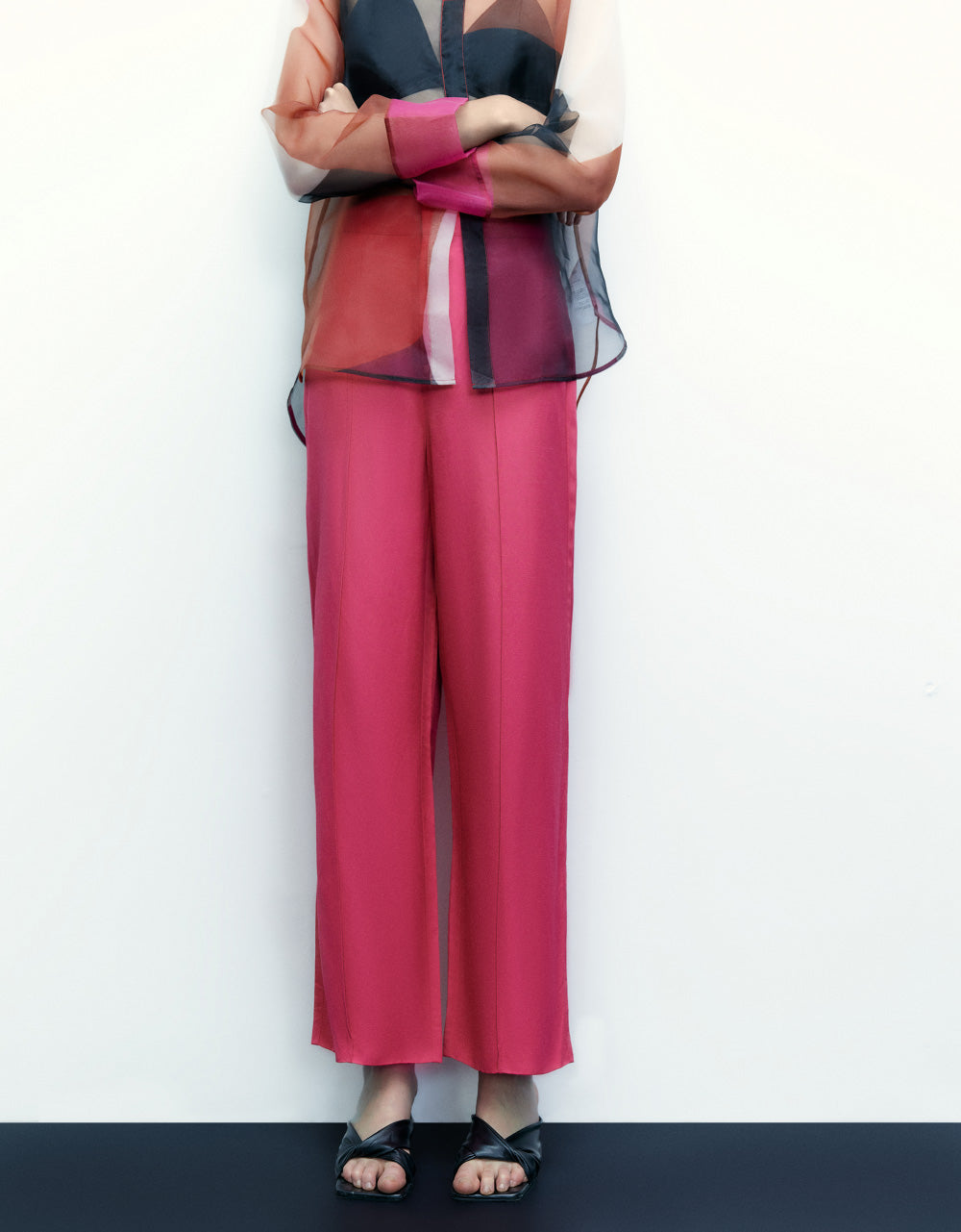 Mid-Waist Straight Pants