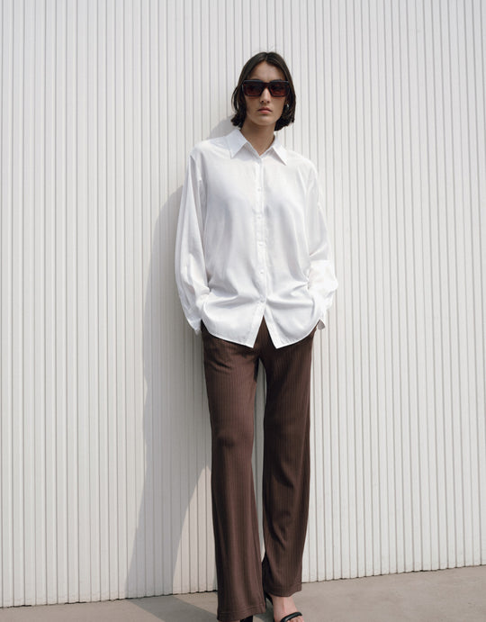 Elastic Waist Knitted Straight Pants