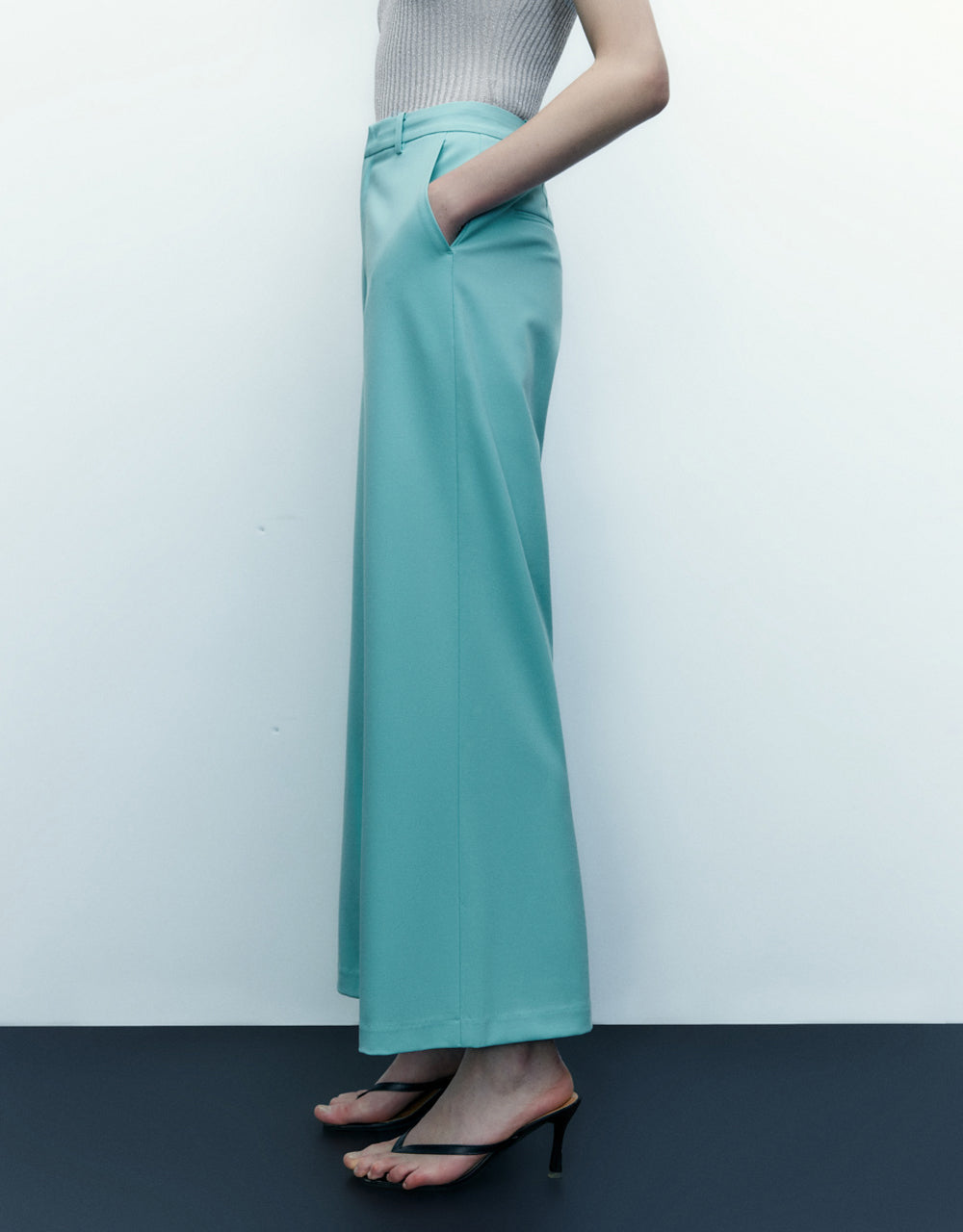 Mid-Waist Straight Pants