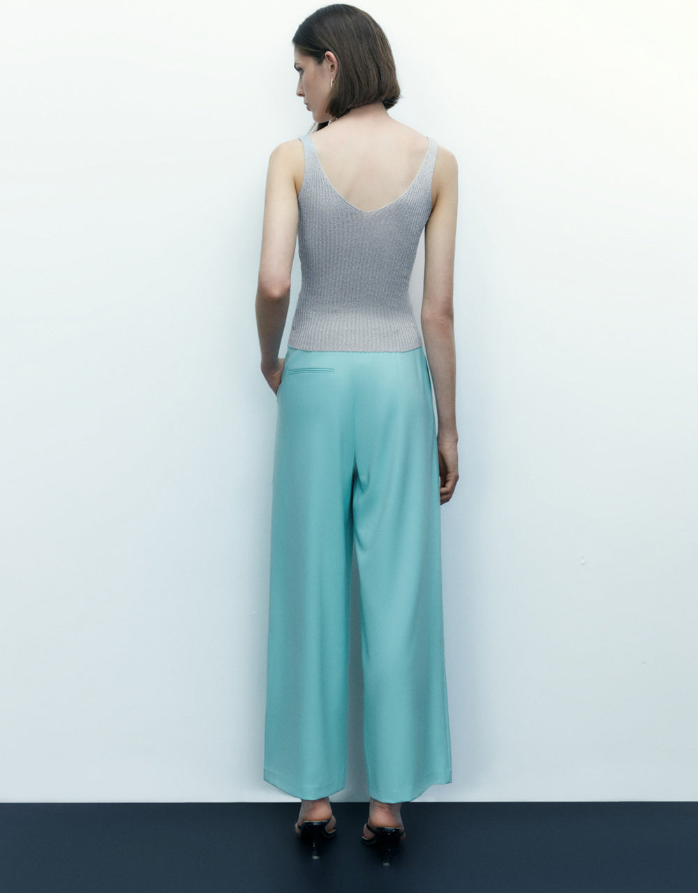 Mid-Waist Straight Pants