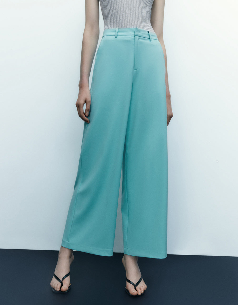 Mid-Waist Straight Pants