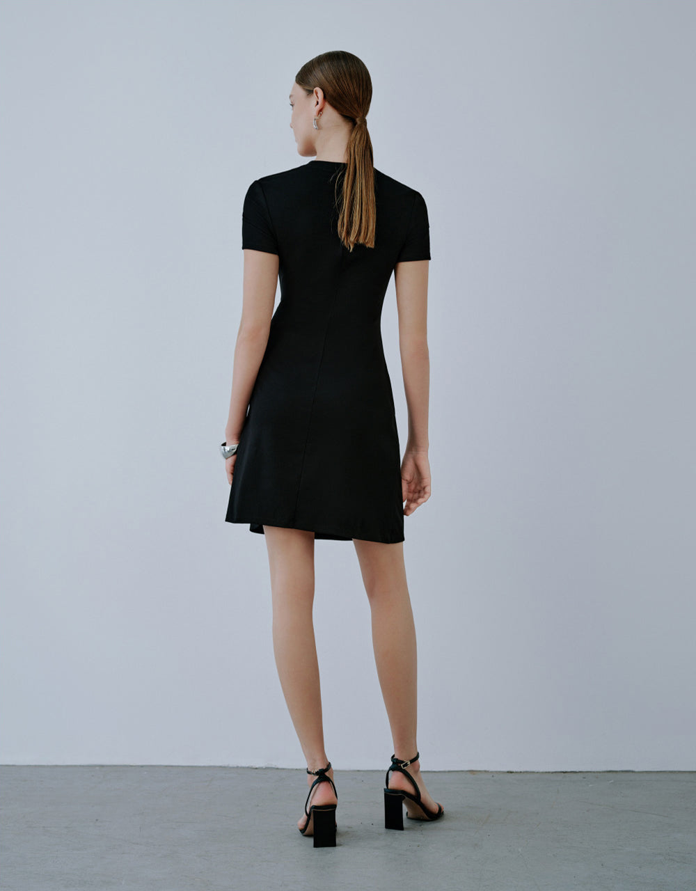 Surpliced Crew Neck Skinny-Fit Dress