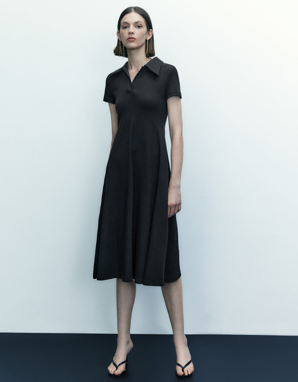 Standard Sleeve Lapel Skater Dress