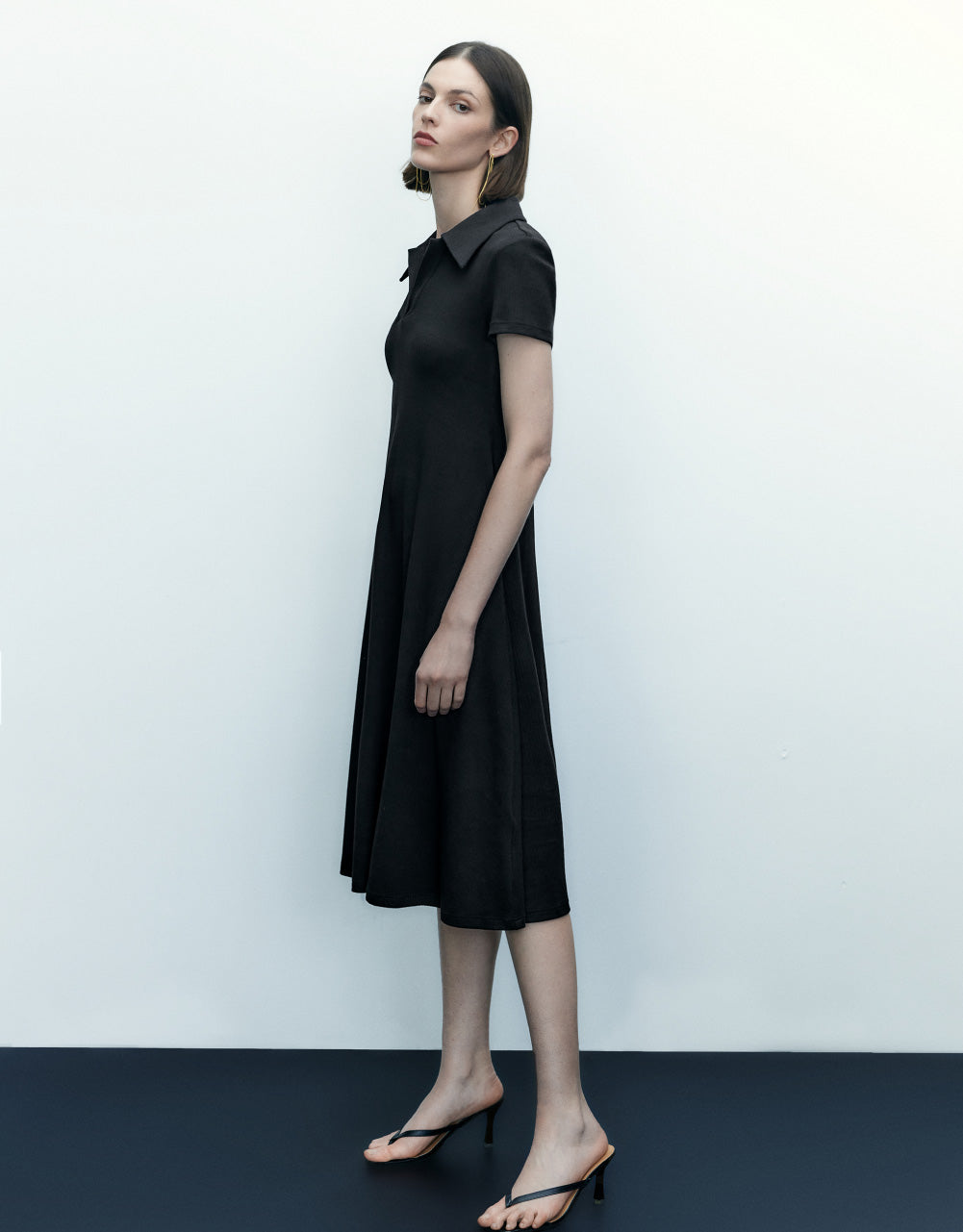 Standard Sleeve Lapel Skater Dress