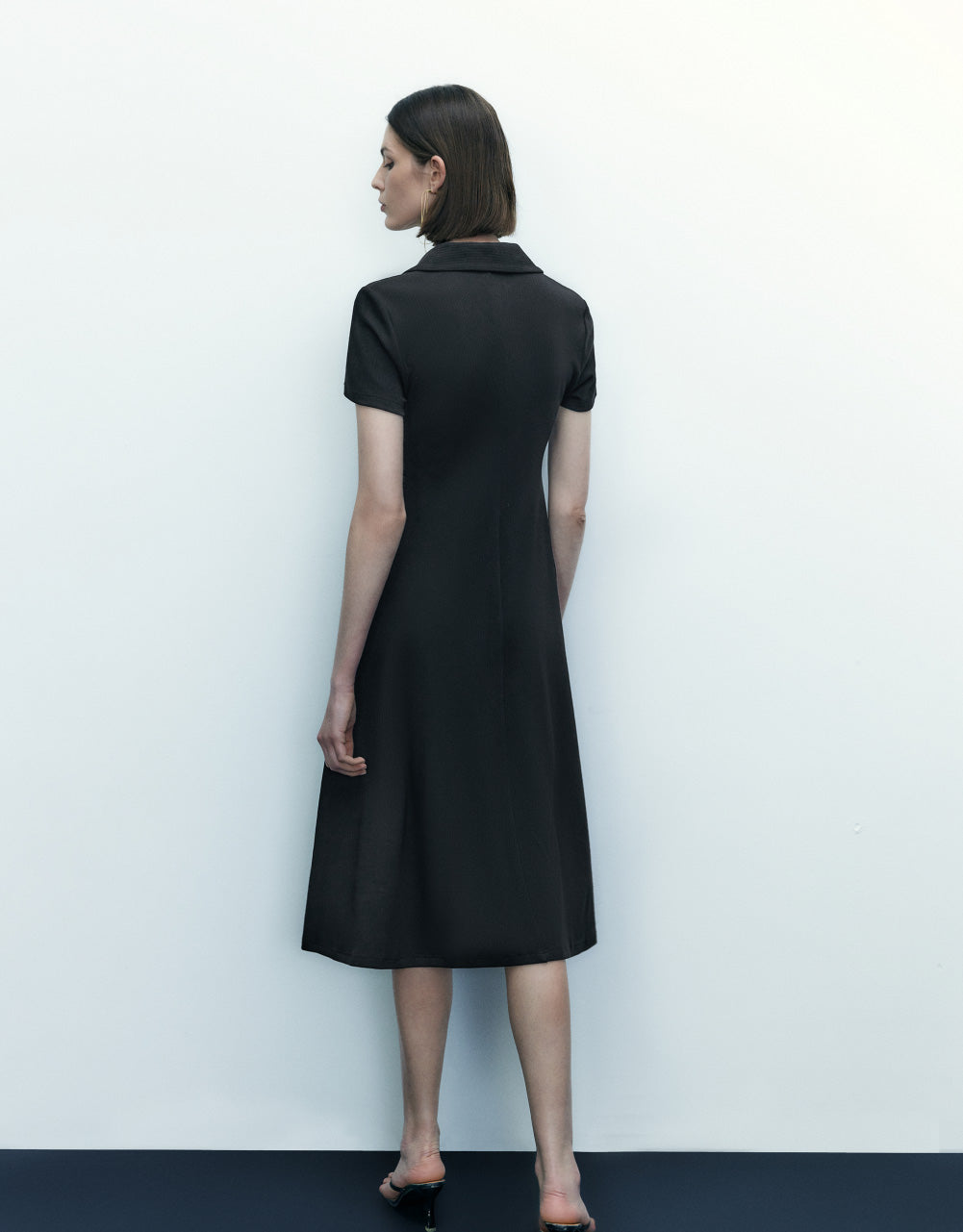 Standard Sleeve Lapel Skater Dress