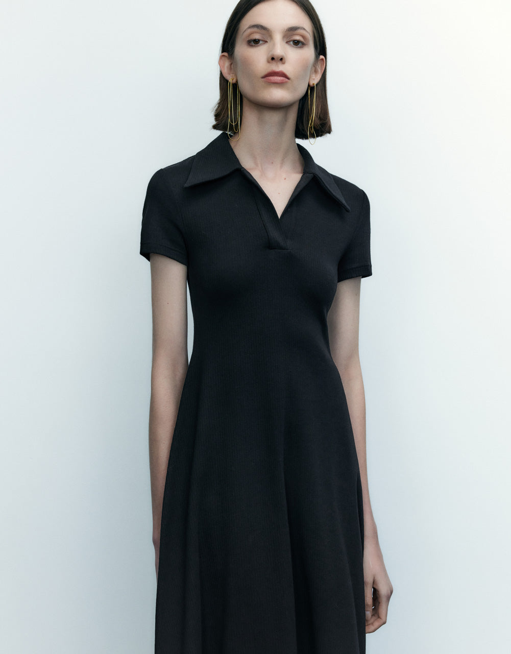 Standard Sleeve Lapel Skater Dress