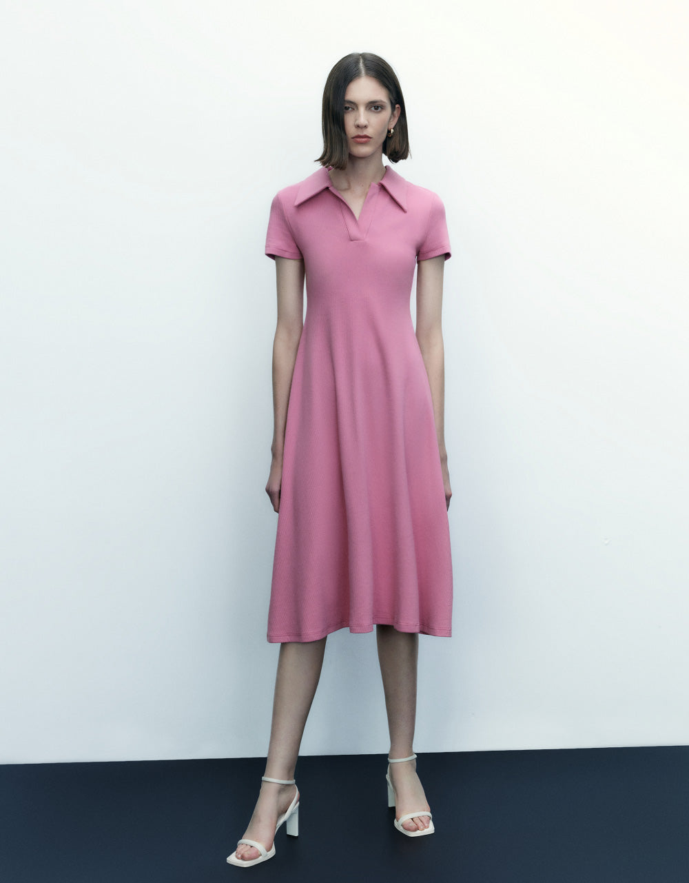 Standard Sleeve Lapel Skater Dress